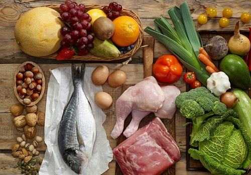 Рыба, нежирное мясо, окорочка, овощи, фрукты